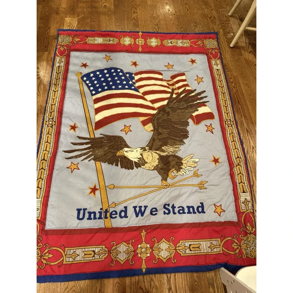 Nancy Lambert UNITED WE STAND Quilt Limited Edition Patriotic Eagle Armed Forces
